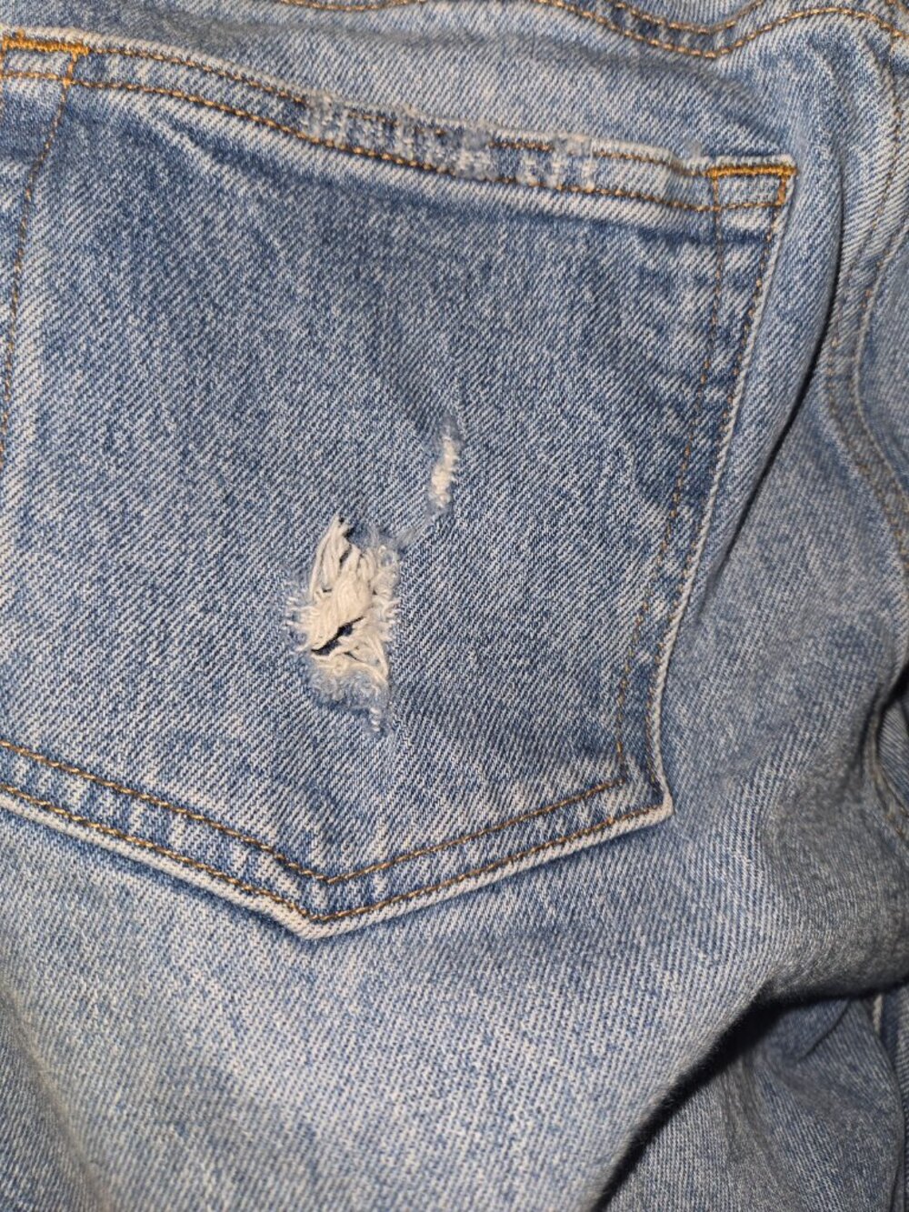 Abercrombie & Fitch Mid Rise Boyfriend Jeans Distressed Light Wash Raw Size 24 - Picture 7 of 7
